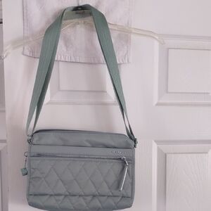 Hedgren NWT never used mint green crossbody nylon like material 7 pockets  RFID